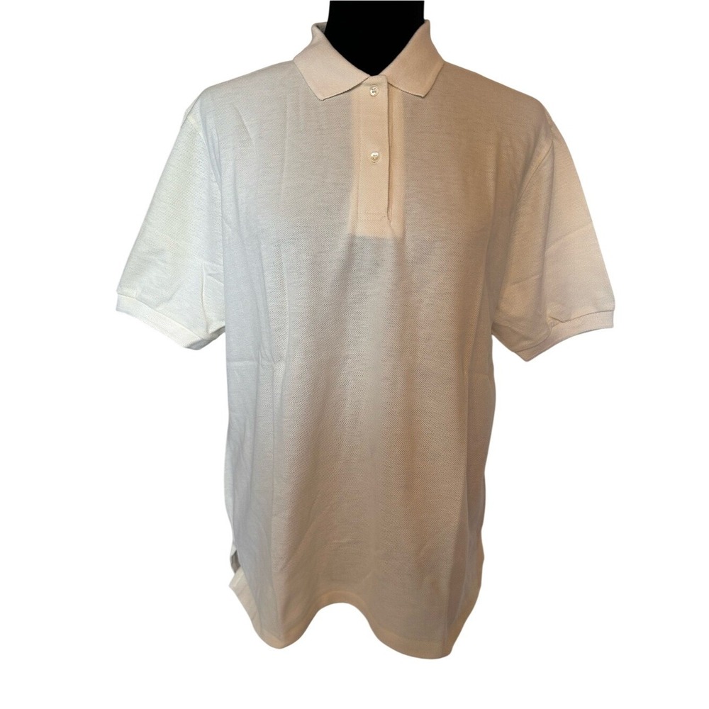 Vintage NWOT Women's Lands' End Cream Polo Shirt Size Medium